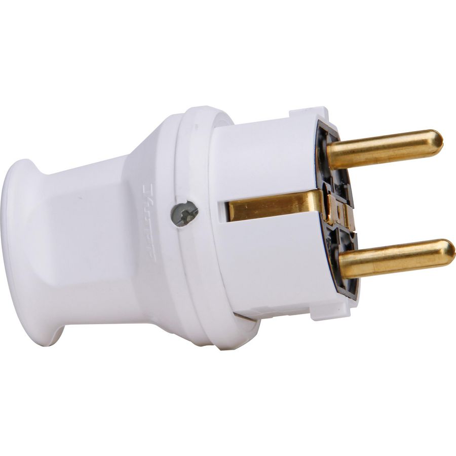Stekker RA PVC CEE 7/VII IP44 arctic wit VVE=20