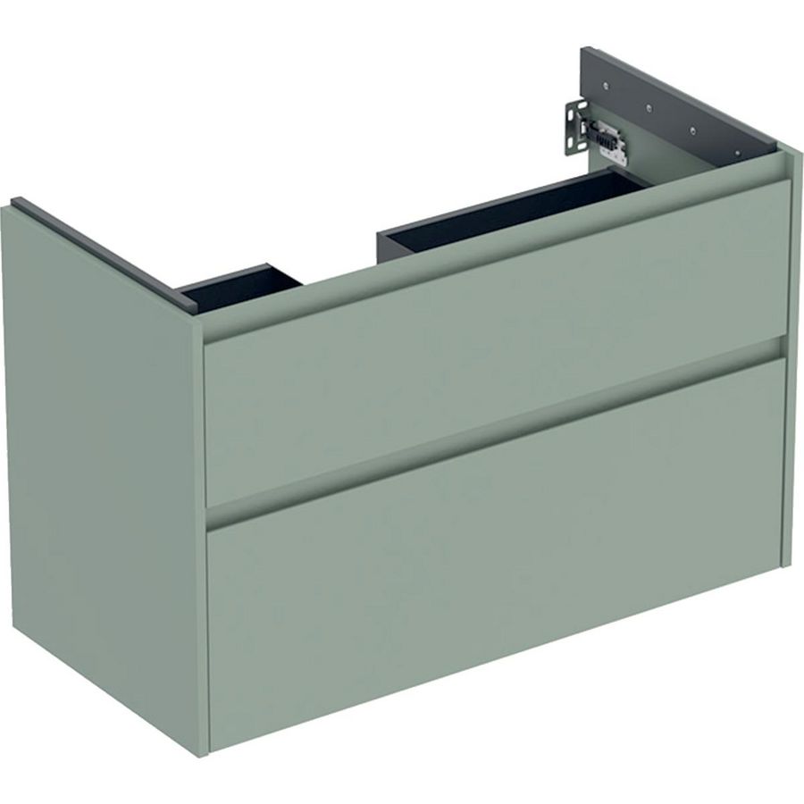 onderkast voor wastafel 2x la 94.8x60.6x44.6cm Breedte wastafel=100cm saliegroen / gelakt zijdemat