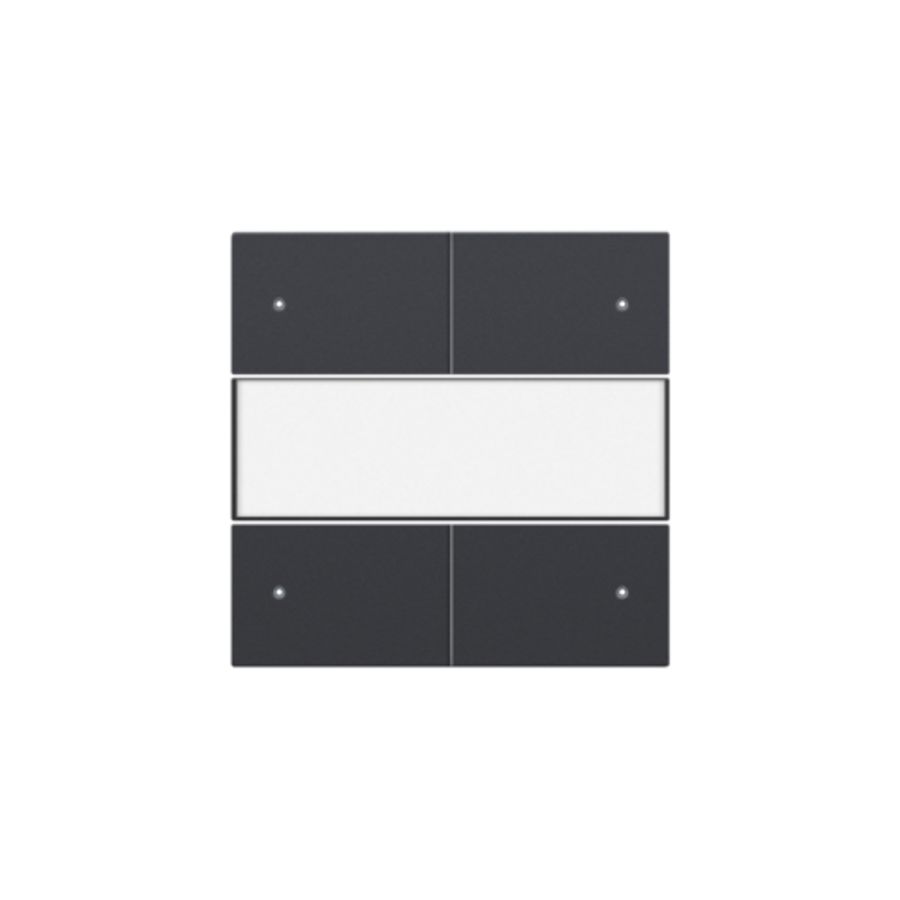 Afwerkingsset 4-voudige pot.vrij knop 24V Led/tekst anthraci