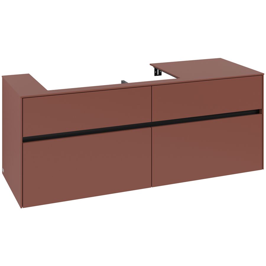 Wastafelonderkast Collaro 1400x548x500mm Wine Red C089B0AH