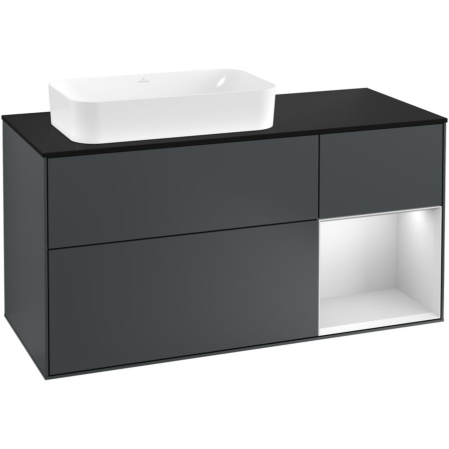 Wastafelonderkast Finion 1200x603x501mm Mid.Blue Matt Lacquer G282MTHG
