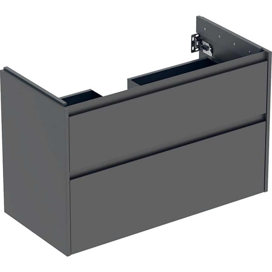 onderkast voor wastafel 2x la 94.8x60.6x44.6cm Breedte wastafel=100cm lava / gelakt zijdemat