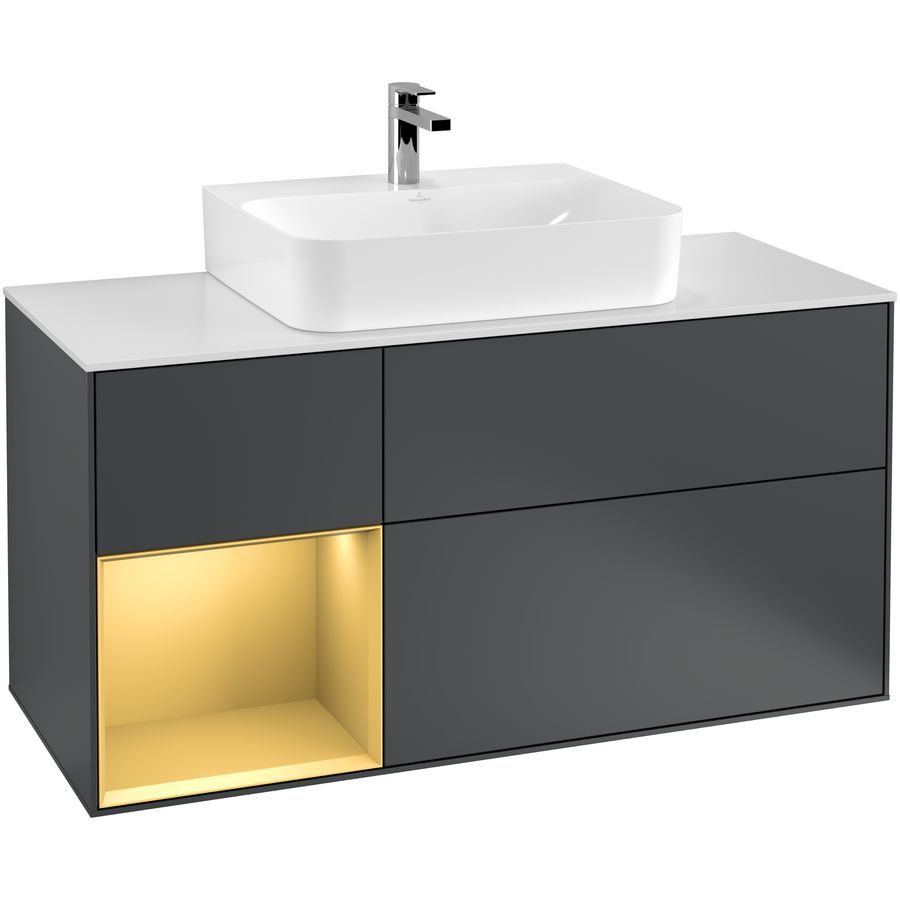 Wastafelonderkast Finion 1200x603x501mm Mid.Blue Matt Lacquer G161HFHG
