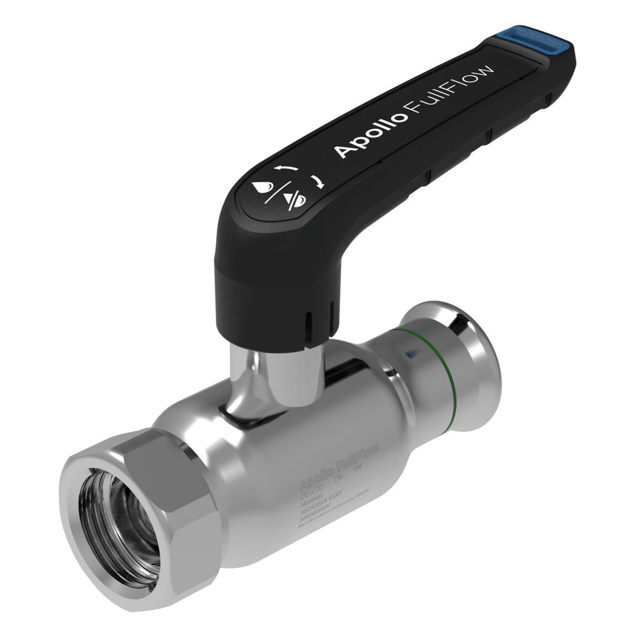 Kogelafsluiter Apollo FullFlow RVS 42xG1.1/2" press x bi.dr. L-hendel