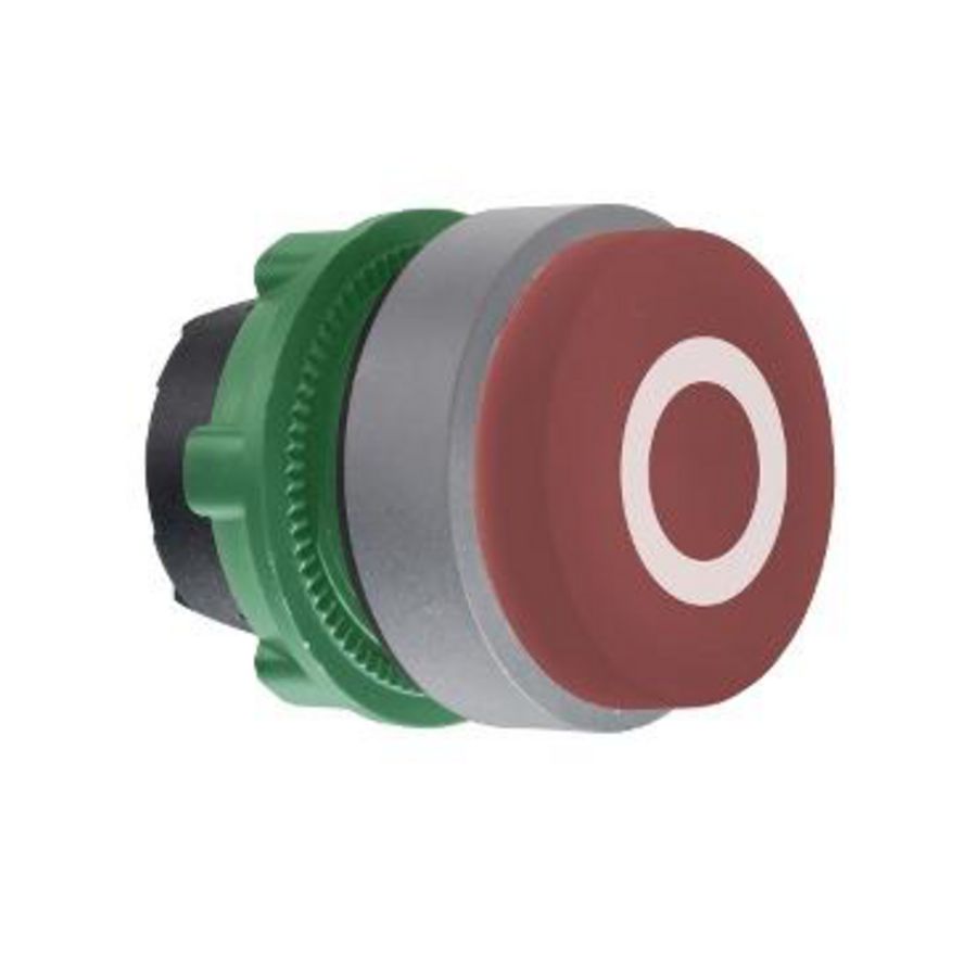 red projecting pushbutton head white markedO" cp grey