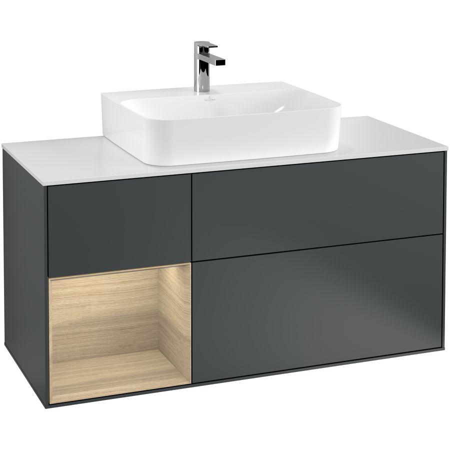 Wastafelonderkast Finion 1200x603x501mm Mid.Blue Matt Lacquer G161PCHG