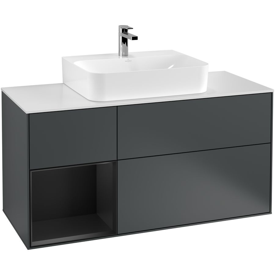 Wastafelonderkast Finion 1200x603x501mm Mid.Blue Matt Lacquer G161PDHG
