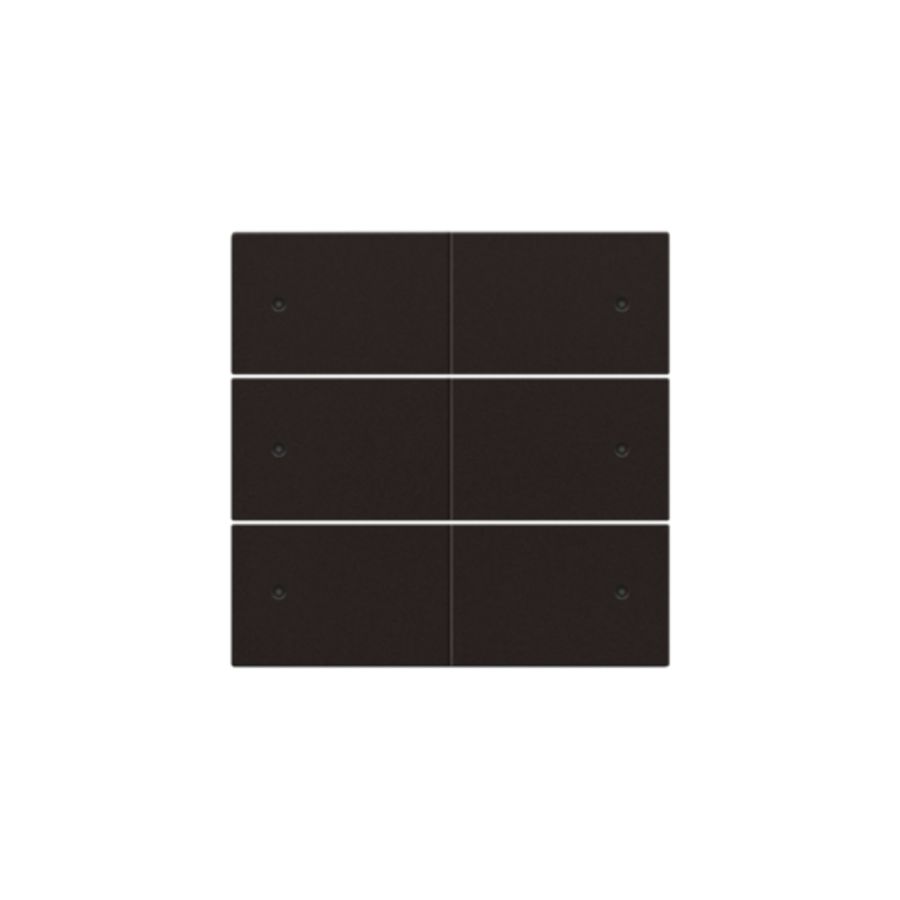 Afwerkingsset 6-voudige pot.vrij knop 24V Led d.brown