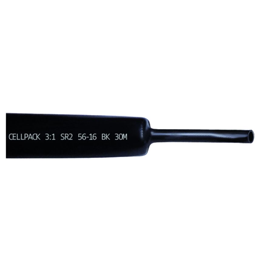 Lengte a 30m. Krimpbuis dikw. 3 : 1 - SR2/56-16/zwart/30m