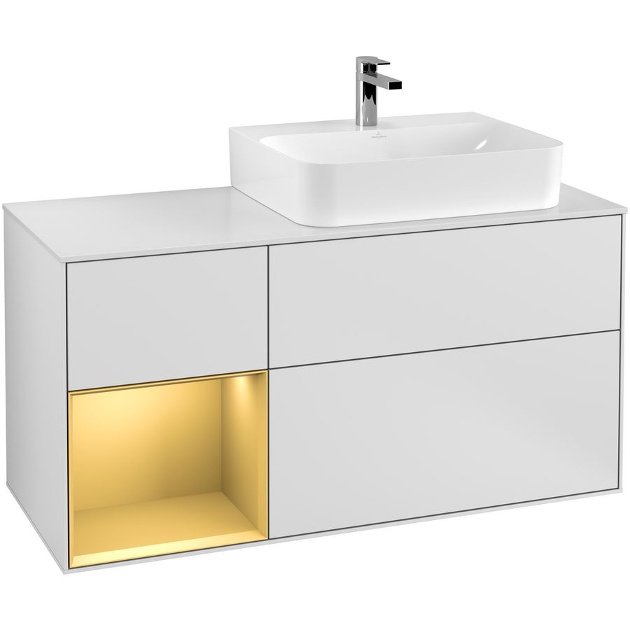 Wastafelonderkast Finion 1200x603x501mm White Matt Lacquer G141HFMT
