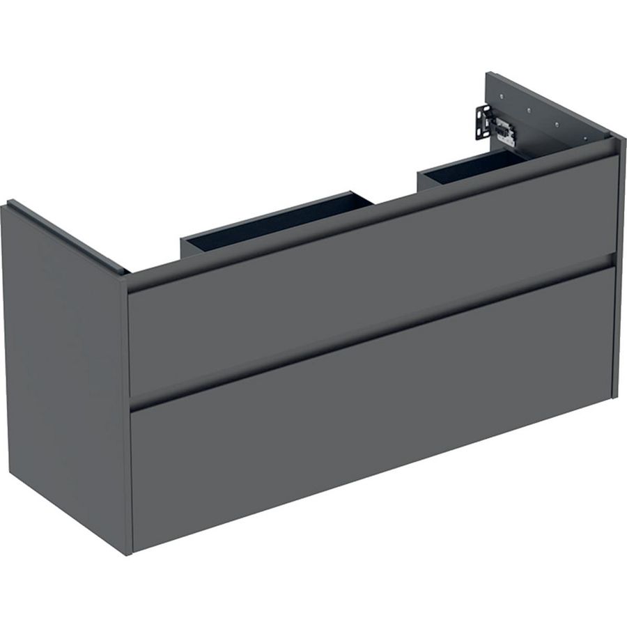 onderkast voor dubbele wastafel 2x la 124.6x60.6x44.6cm Breedte wastafel=130cm lava / gelakt zijdemat