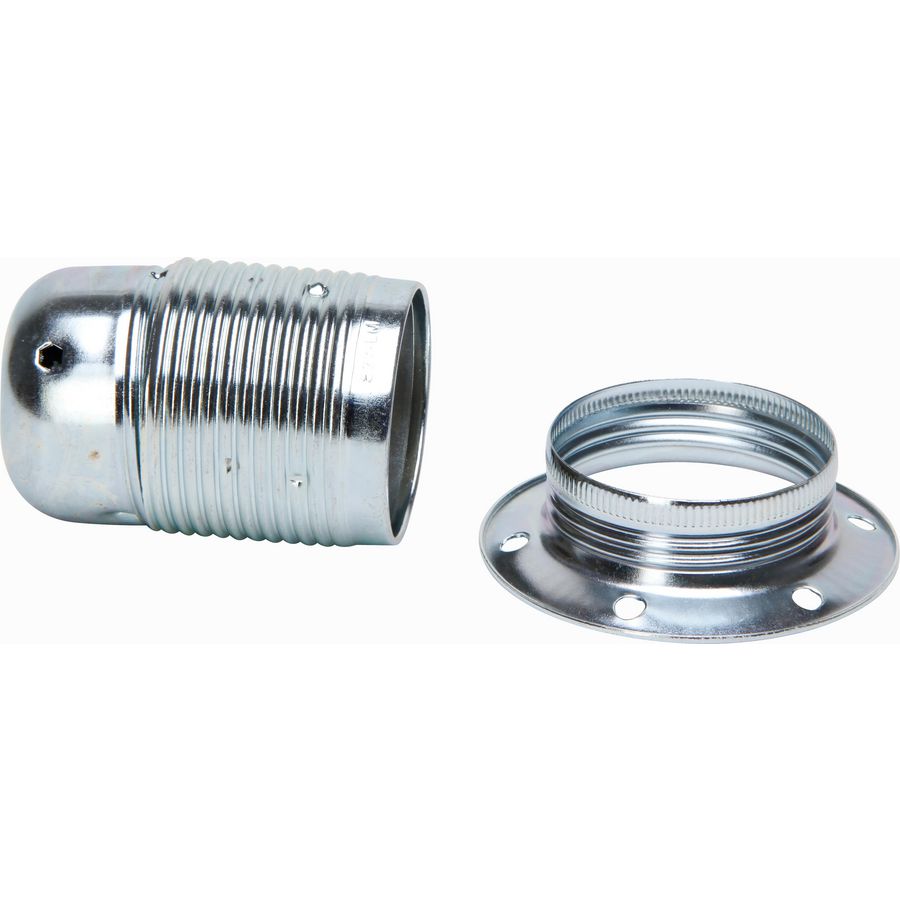 Lamphouder E27 metaal met ring chroom VVE=5
