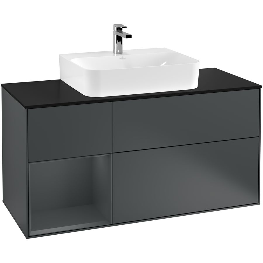 Wastafelonderkast Finion 1200x603x501mm Mid.Blue Matt Lacquer G162HGHG