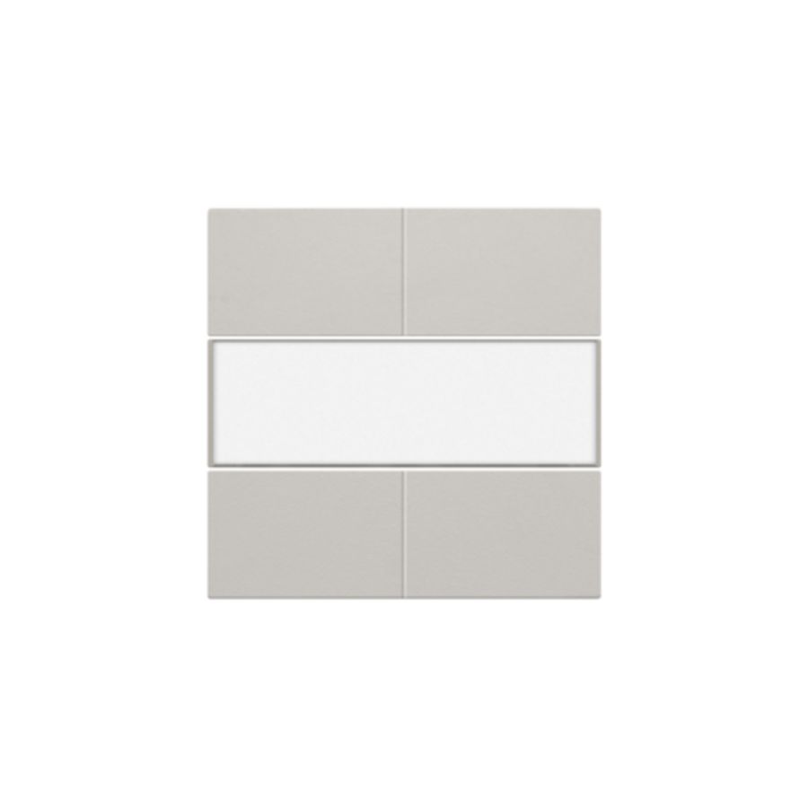 Afwerkingsset 4-voudige pot.vrij knop 24V tekstveld l.grey