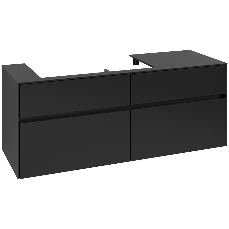 Wastafelonderkast Collaro 1400x548x500mm Volcano Black C08900VL