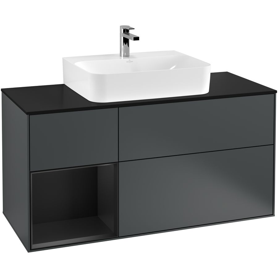 Wastafelonderkast Finion 1200x603x501mm Mid.Blue Matt Lacquer G162PDHG