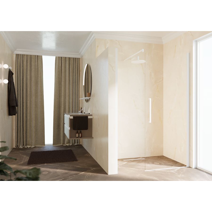 Douchedeur Young Gfl 107 Ver.107-111Cm Helder Glas Wit Mat