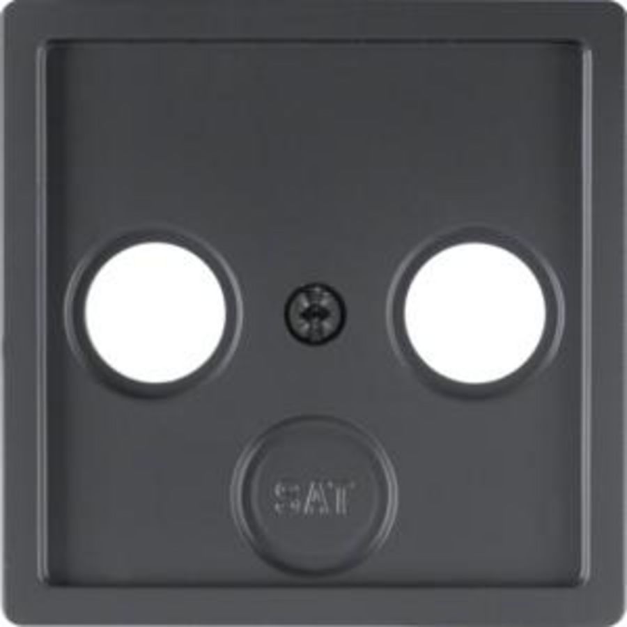 Afdek. antennecontactdoos 2 uitsparingen berker Q.1/Q.3/Q.7 antraciet