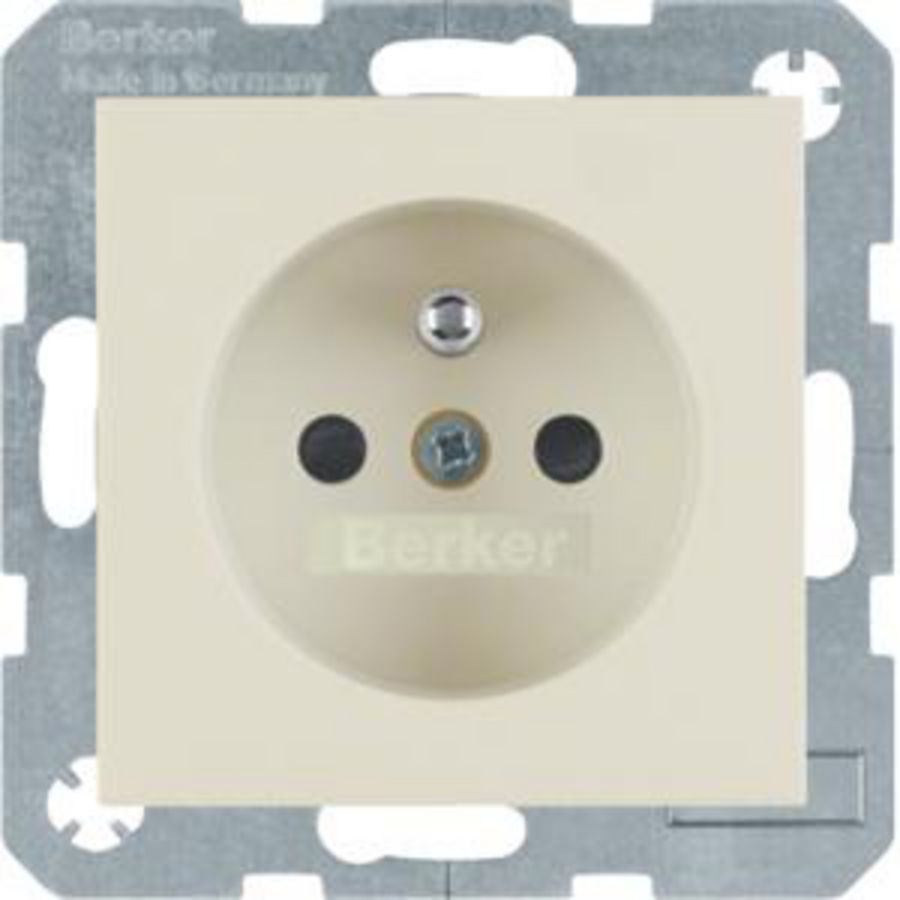Wandcontactdoos penaarde steek berker S.1/B.3/B.7 wit glans