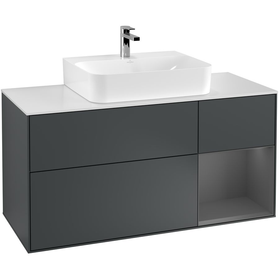 Wastafelonderkast Finion 1200x603x501mm Mid.Blue Matt Lacquer G171GKHG