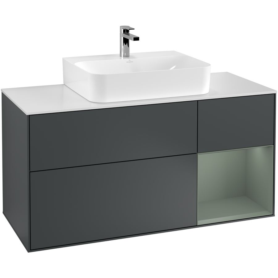 Wastafelonderkast Finion 1200x603x501mm Mid.Blue Matt Lacquer G171GMHG