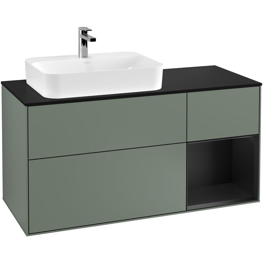 Wastafelonderkast Finion 1200x603x501mm Olive Matt Lacquer G402PDGM