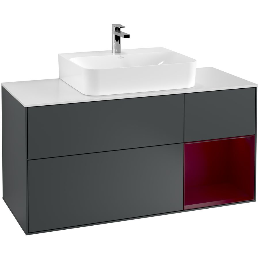 Wastafelonderkast Finion 1200x603x501mm Mid.Blue Matt Lacquer G171HBHG