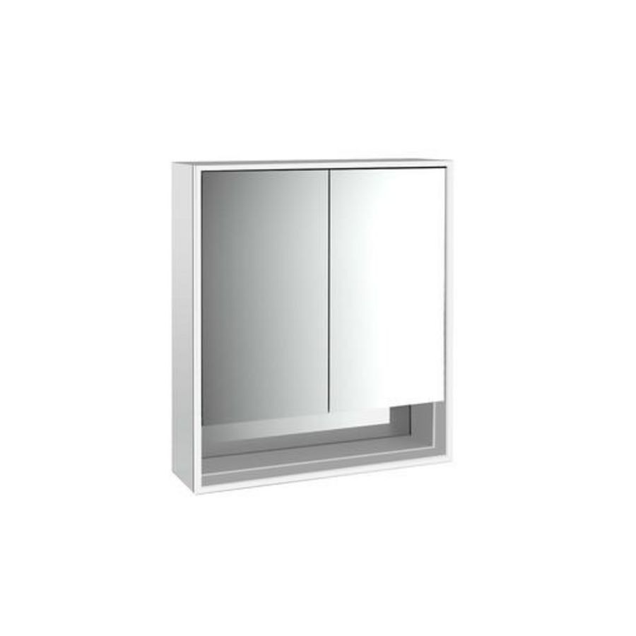 Led-Spiegelkast Ovak opbouw 600mm 2 deur Achter Wit