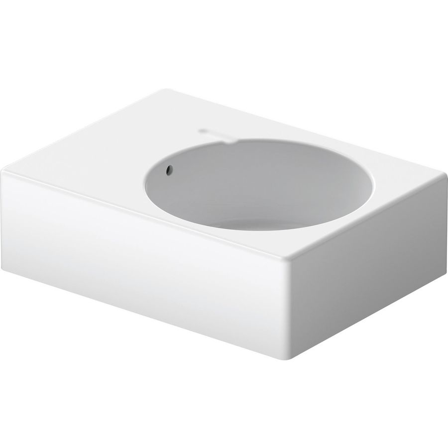 SCOLA #068560 wastafel 615mm wit met kraangat met overloop