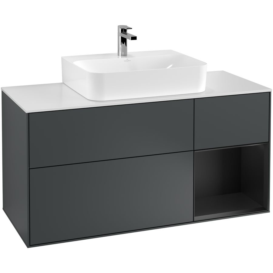 Wastafelonderkast Finion 1200x603x501mm Mid.Blue Matt Lacquer G171PDHG