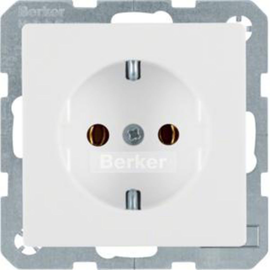 Wandcontactdoos RA schroef berker Q.1/Q.3/Q.7 polarwit