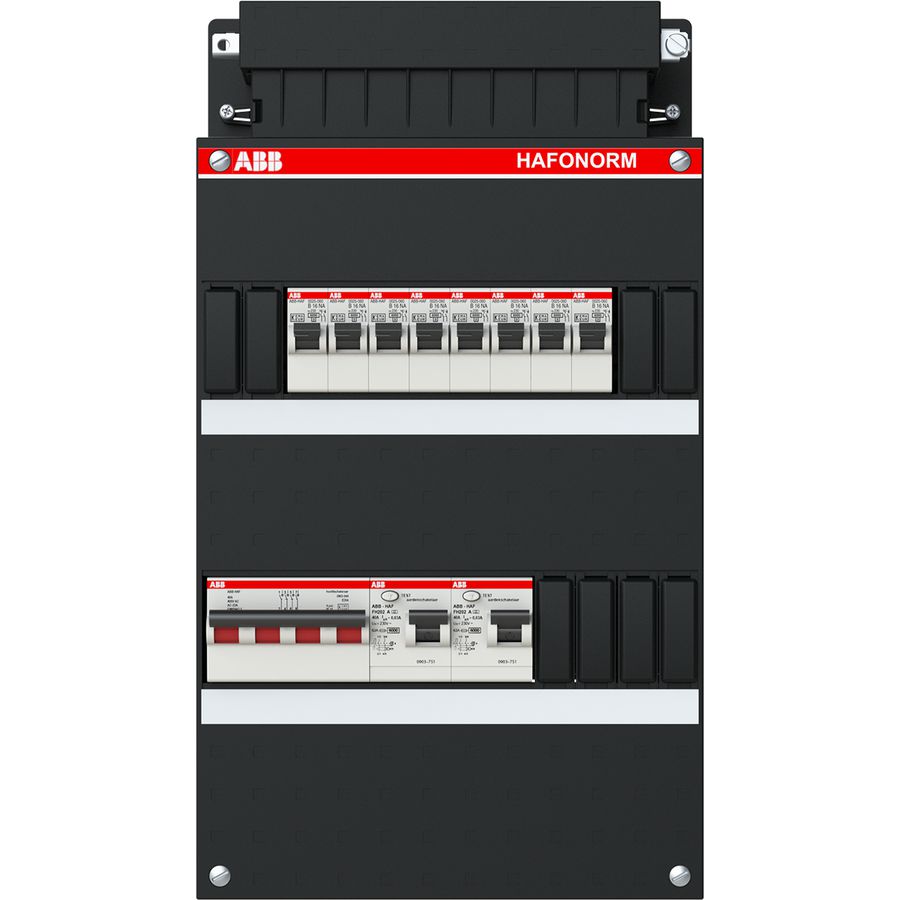 Groepenkast 8x achter 2x 30mA + HS 3-fasen