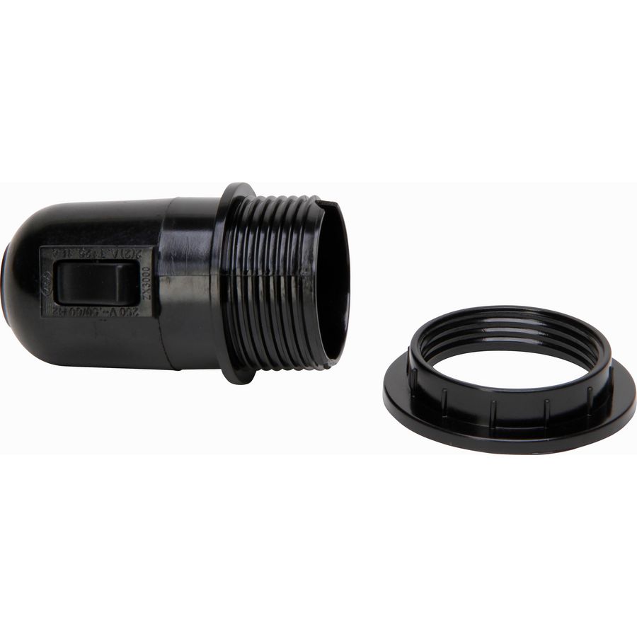 Lamphouder E27 schakelaar zwart VVE=3