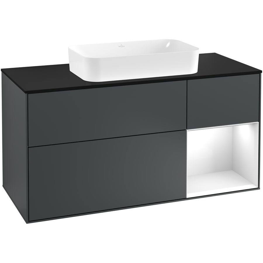Wastafelonderkast Finion 1200x603x501mm Mid.Blue Matt Lacquer G302GFHG