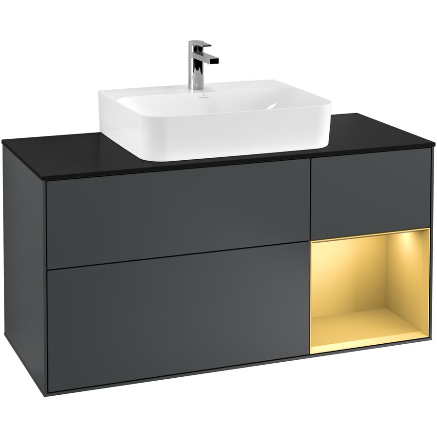 Wastafelonderkast Finion 1200x603x501mm Mid.Blue Matt Lacquer G172HFHG