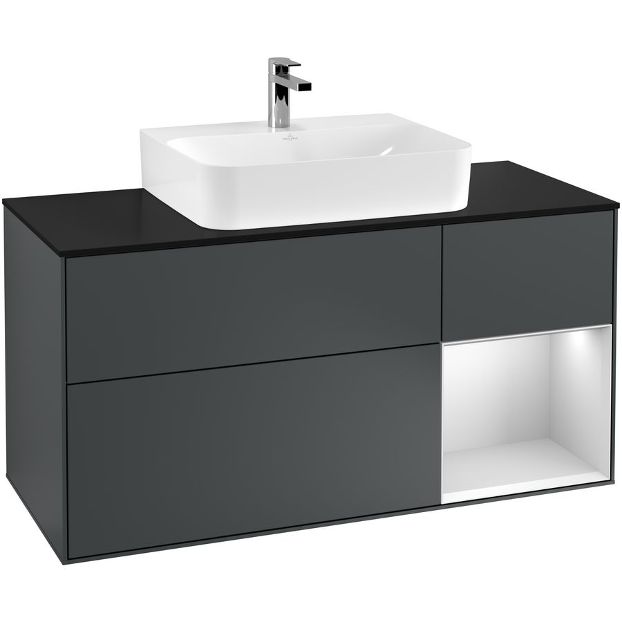 Wastafelonderkast Finion 1200x603x501mm Mid.Blue Matt Lacquer G172MTHG