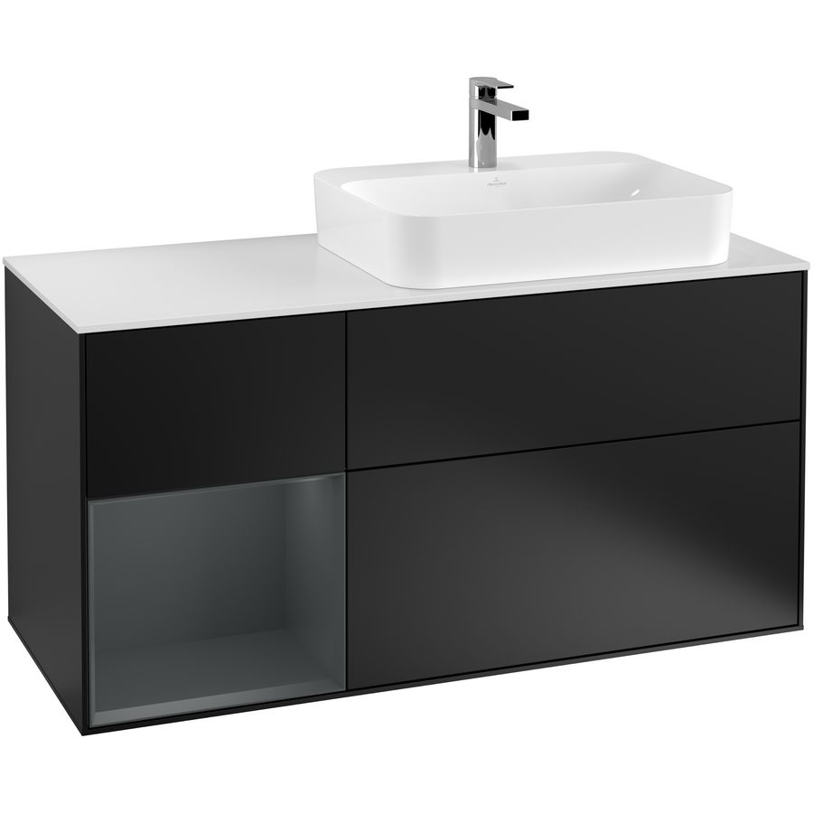 Wastafelonderkast Finion 1200x603x501mm Black Matt Lacquer G391HGPD