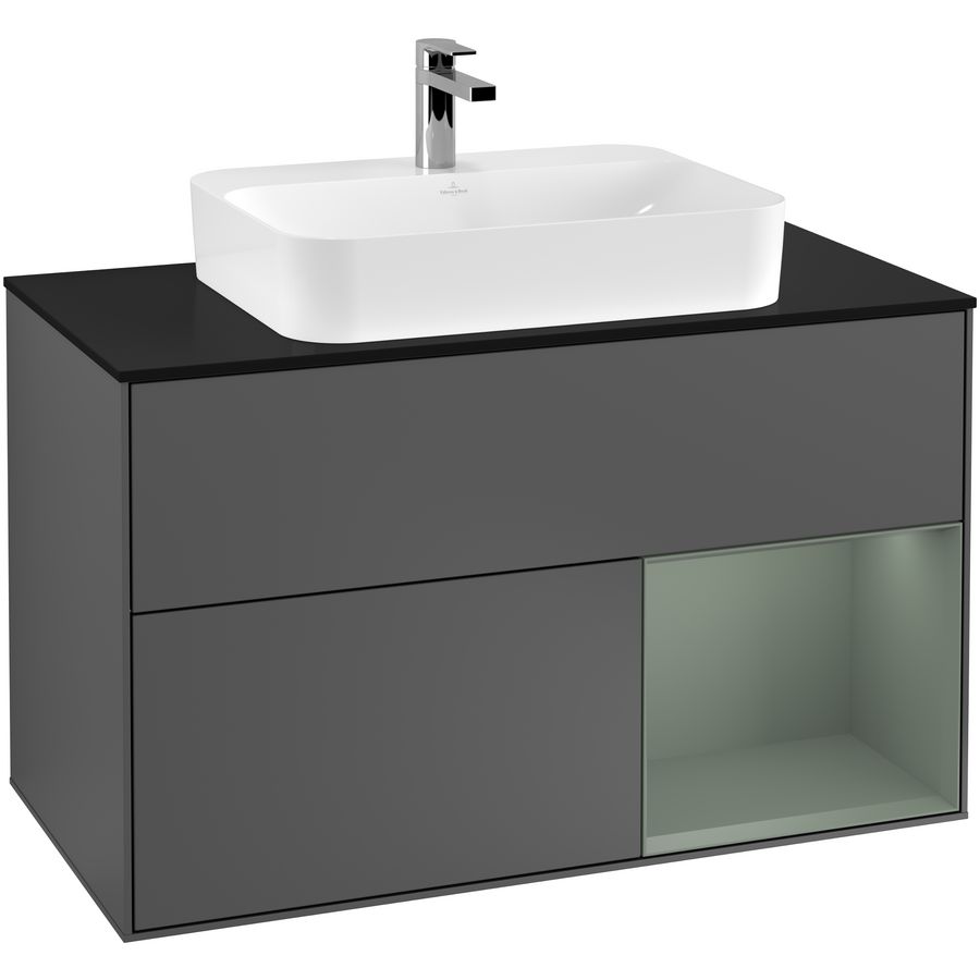 Wastafelonderkast Finion 1000x603x501mm Antr. Matt Lacquer G372GMGK