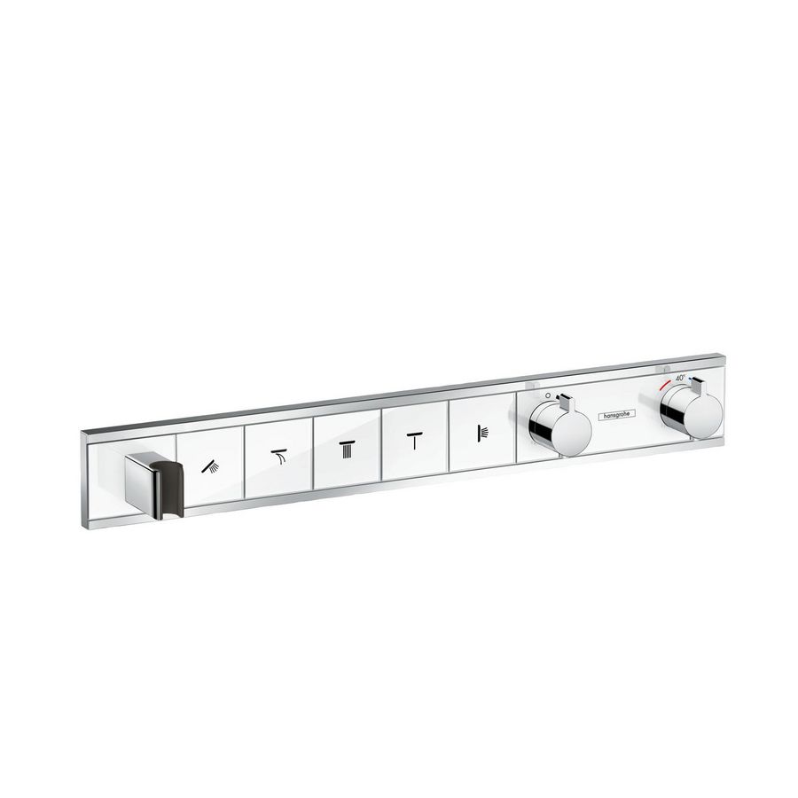 Afbouwdeel inbouwthermostaat RainSelect 5 functies 26l/min. wit/chroom