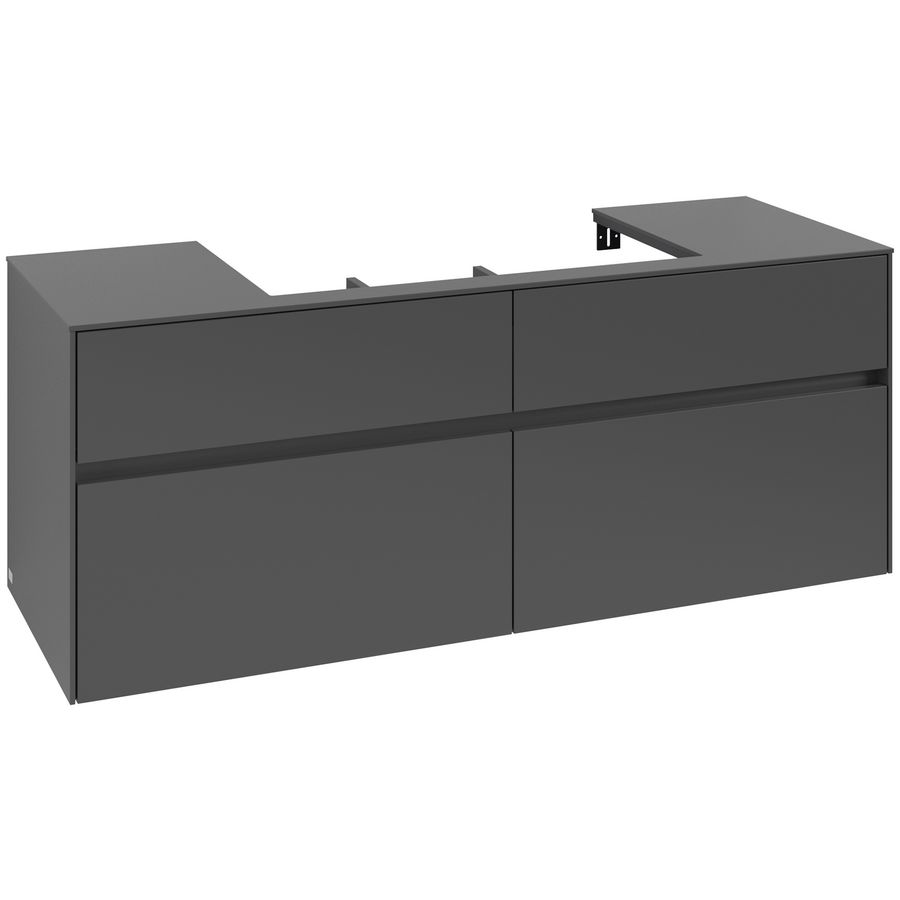 Wastafelonderkast Collaro 1400x548x500mm Graphite C08800VR