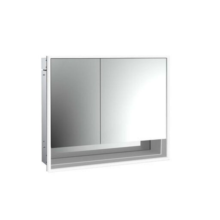 Led-Spiegelkast Ovak inbouw 800mm Brede deur Re Achter Wit