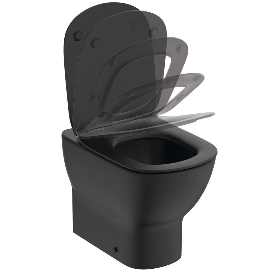 Tesi staand closet aquablade combipack incl. zitting en deksel dun softclosing silk black