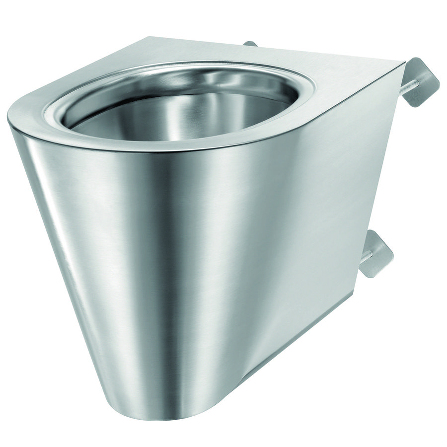 Wandcloset 535mm S21 S toevoer horizont RVS 304 mat (excl. zitting)