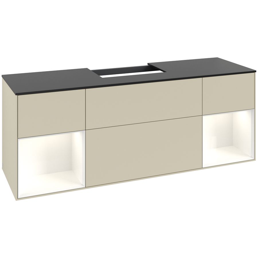Wastafelonderkast Finion 1600x603x501mm S.Grey Matt Lacquer G212GFHJ
