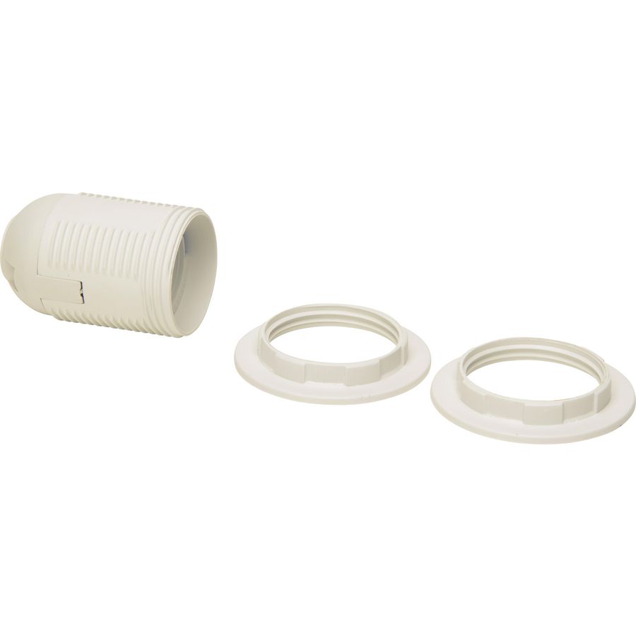 Lamphouder E27 met 2 ringen wit VVE=10