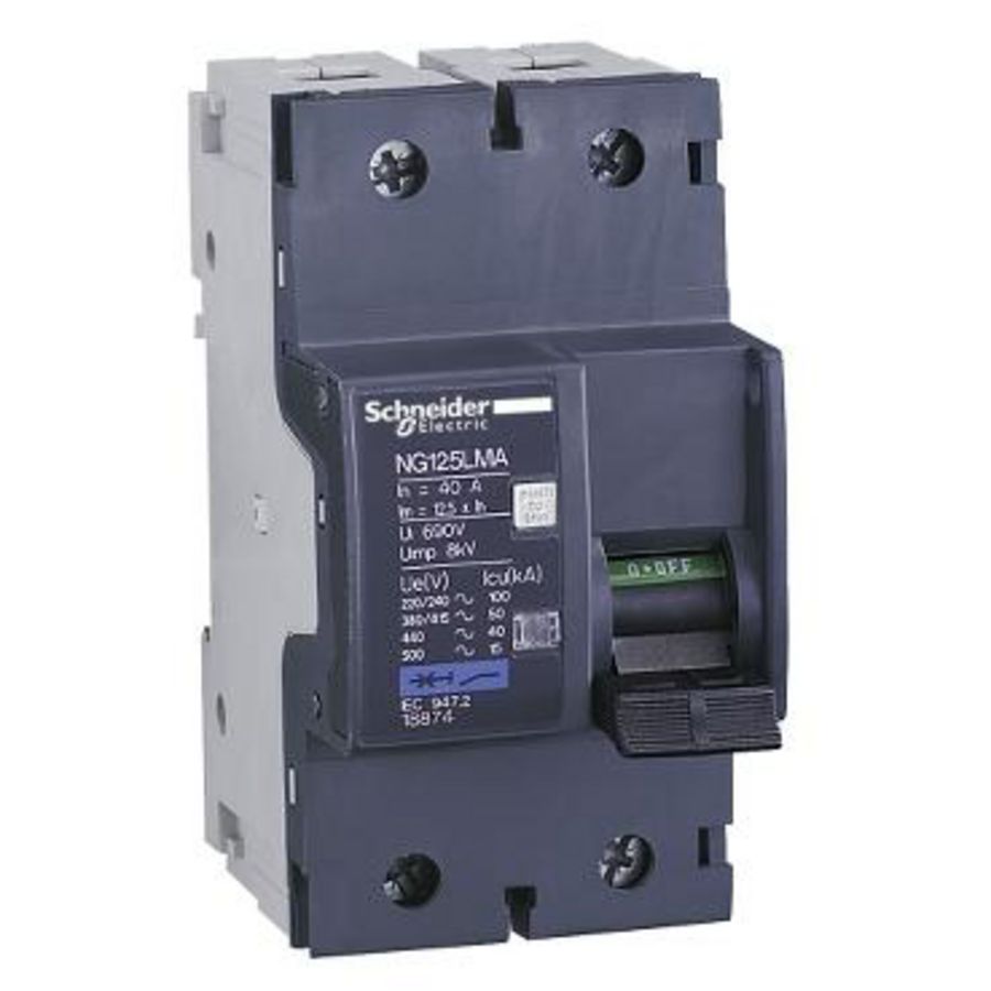 Installatieautomaat 2-polig In= 10A MA-karakteristiek NG125MA