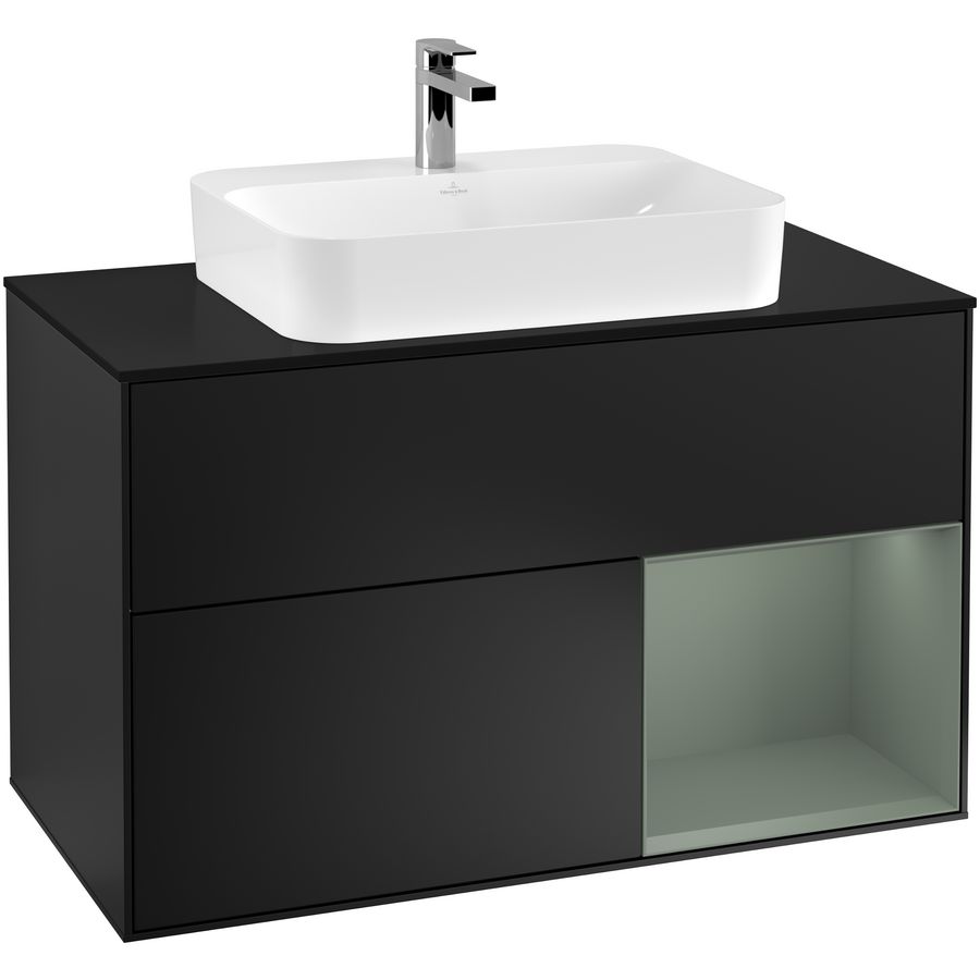 Wastafelonderkast Finion 1000x603x501mm Black Matt Lacquer G372GMPD