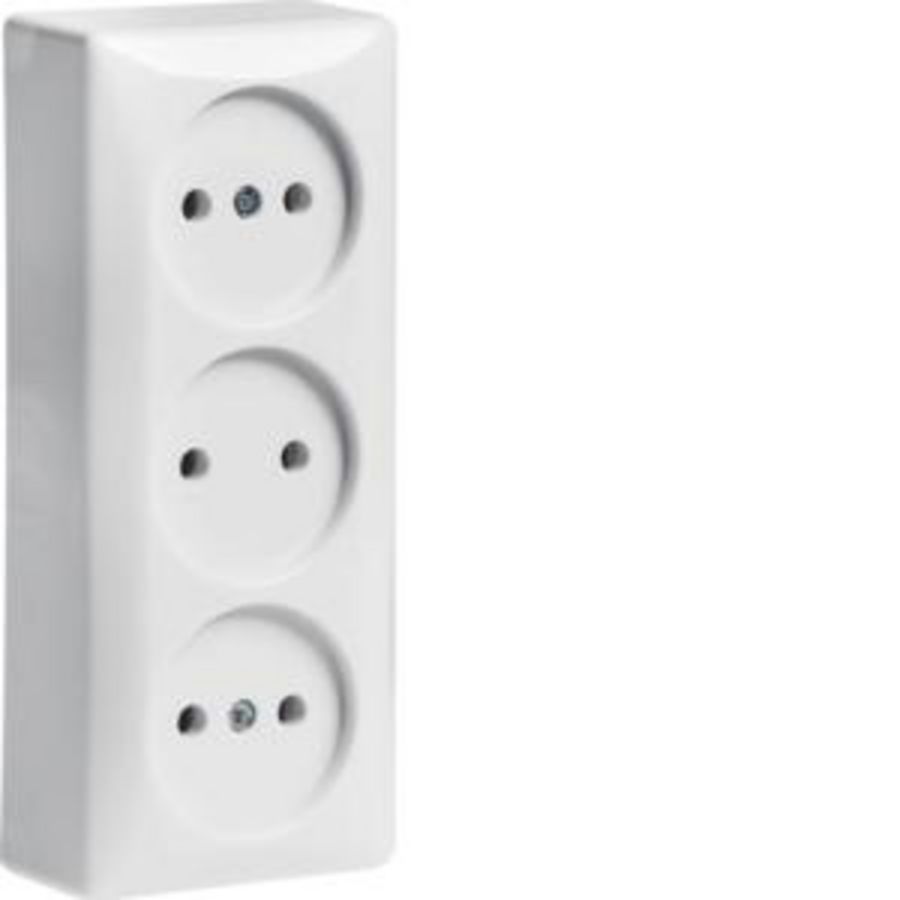Wandcontactdoos zonder aardcontact 3-v schroefklemmen opb.