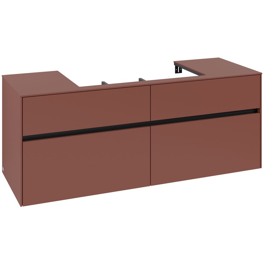 Wastafelonderkast Collaro 1400x548x500mm Wine Red C08800AH