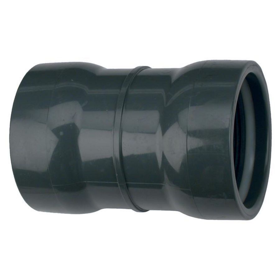 Steekmof manchet PVC druk 90mm PN10 donkergrijs